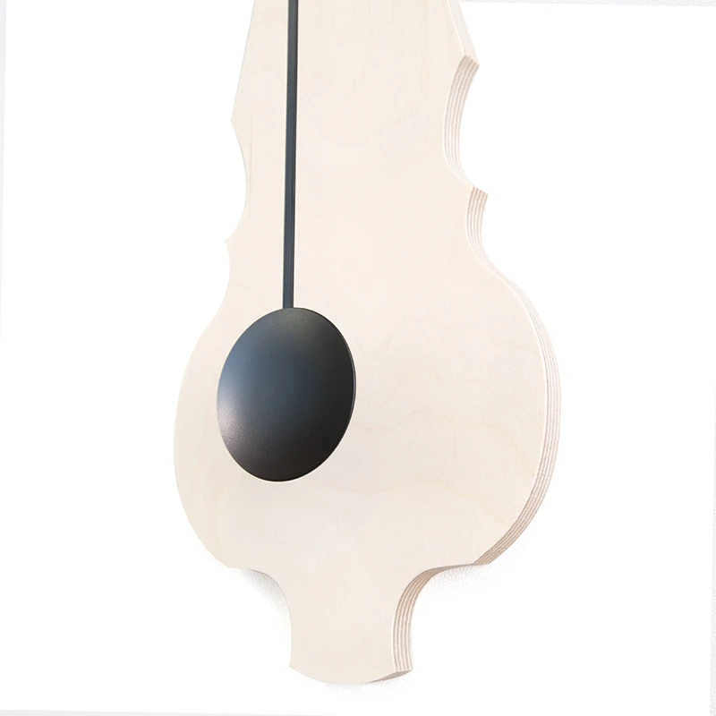 Wall clock pendulum large - Bare wood/deep black