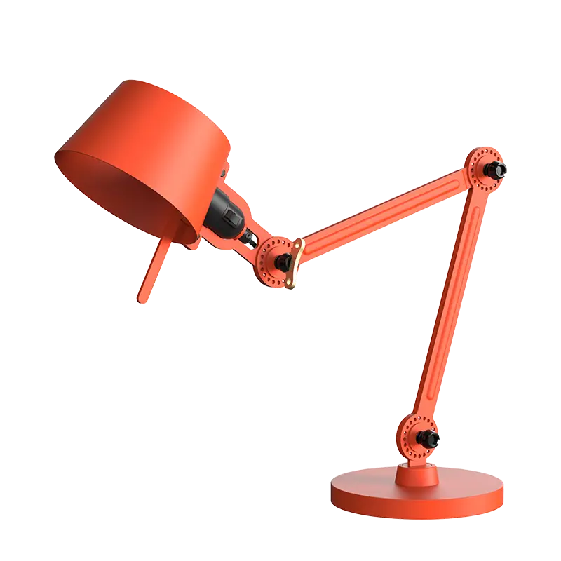 Bolt bureaulamp 2arm foot small - Striking orange