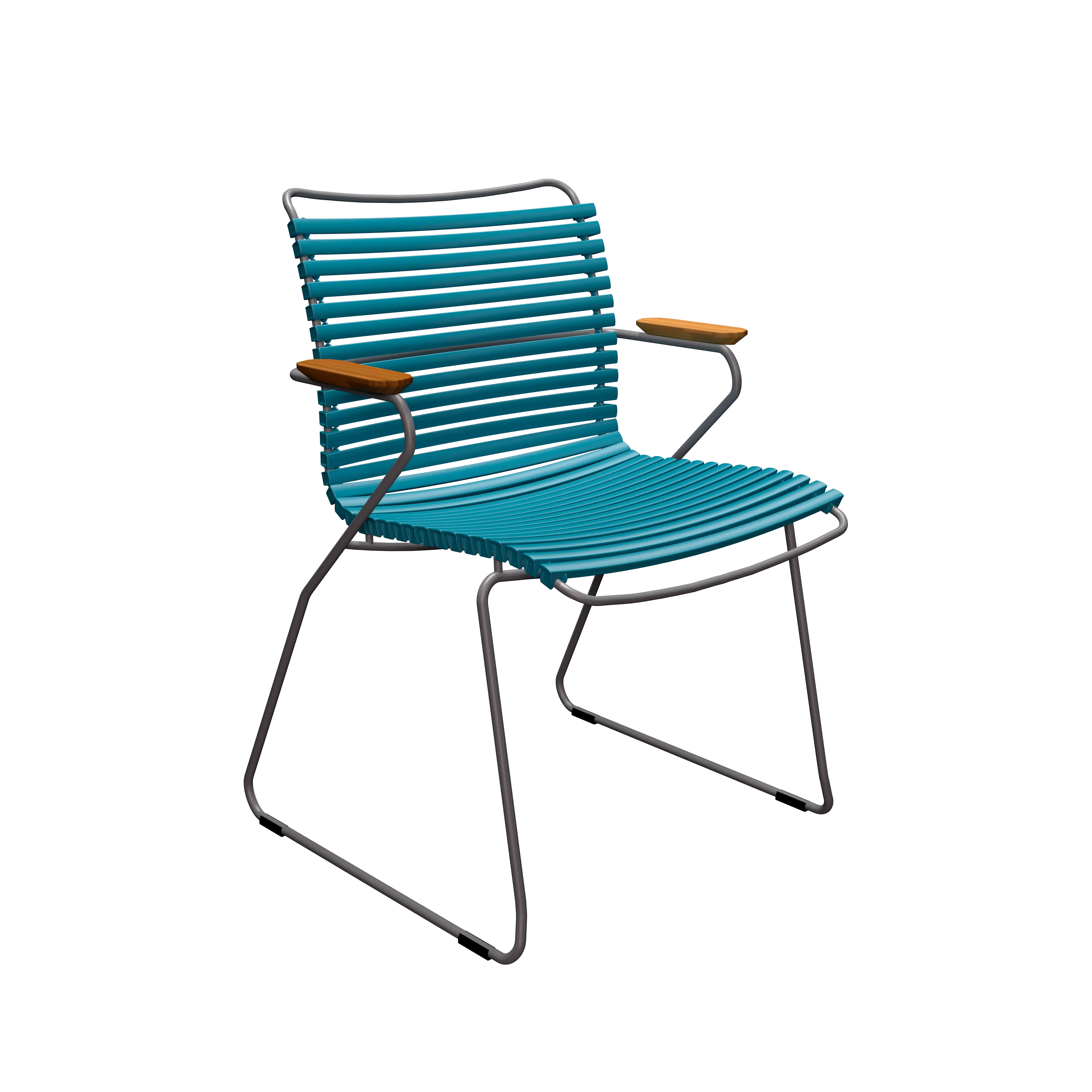 Click dining chair - Petrol, bamboo armrests