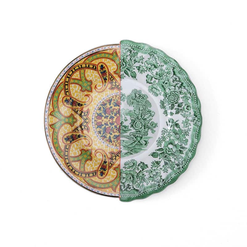 Dessert plate in porcelain hybrid - Sravasti