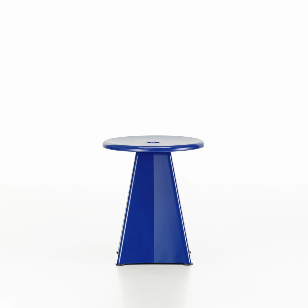 Tabouret Metallique - Prouvé Bleu Marcoule