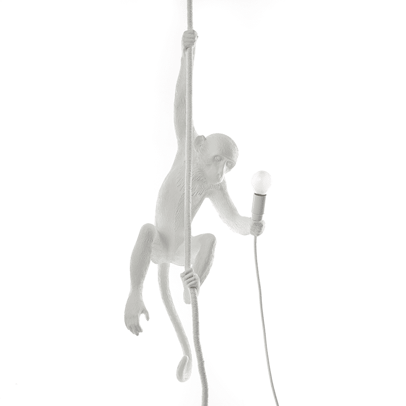 Monkey lamp with rope outdoor - White