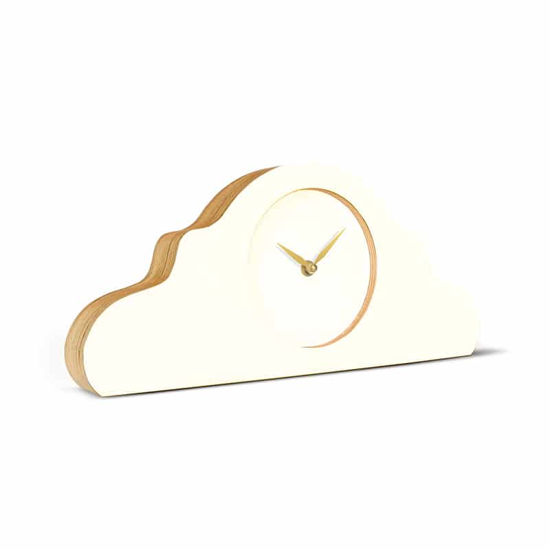 Mantel clock - Pure white/pure white/shiny gold
