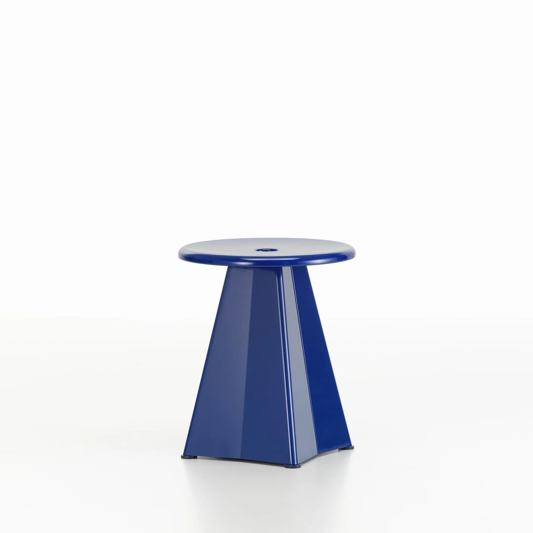 Tabouret Metallique - Prouvé Bleu Marcoule
