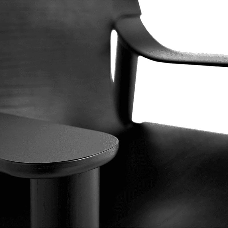 Bernard fauteuil - Leather: Black / Frame: Deep Black