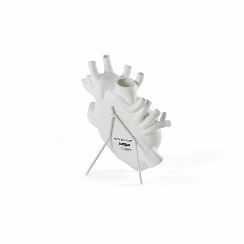 Love in bloom porcelain heart vase - White Love in bloom porcelain heart vase - White