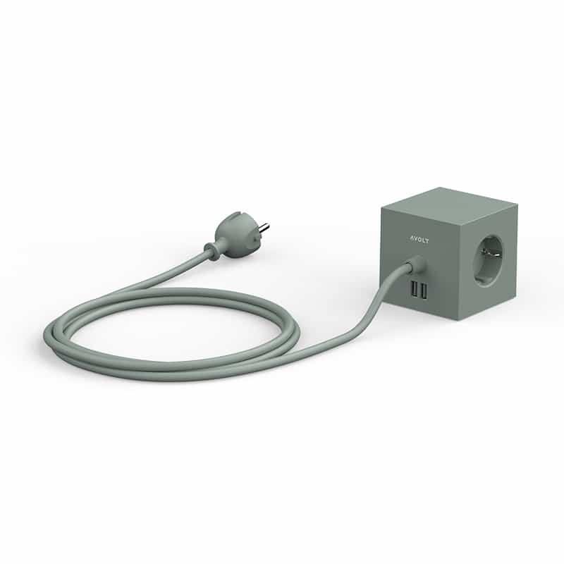 Square 1 USB & Magnet - Oak Green