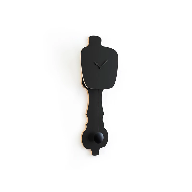 Wall clock pendulum small - Satin black/deep black, matt finish