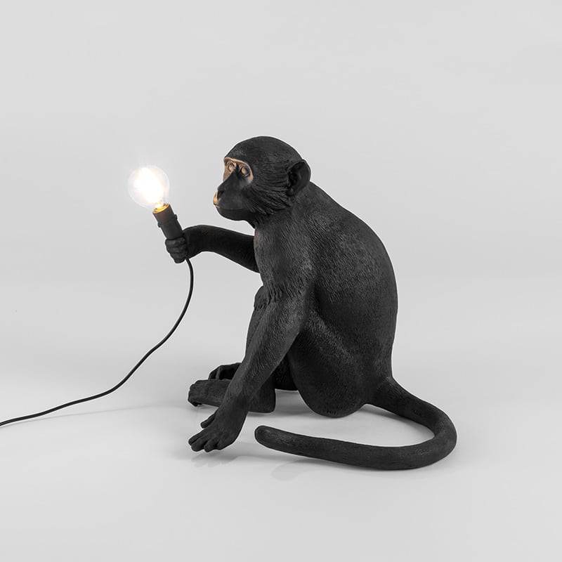 Monkey tafellamp sitting outdoor - Black