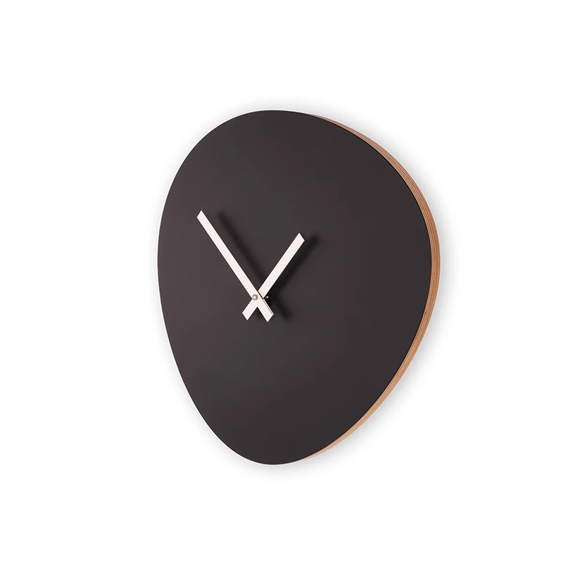 Wall clock pebble - Satin black/off white