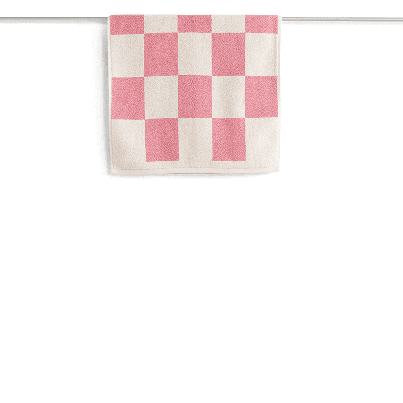 Check bath mat - Pink