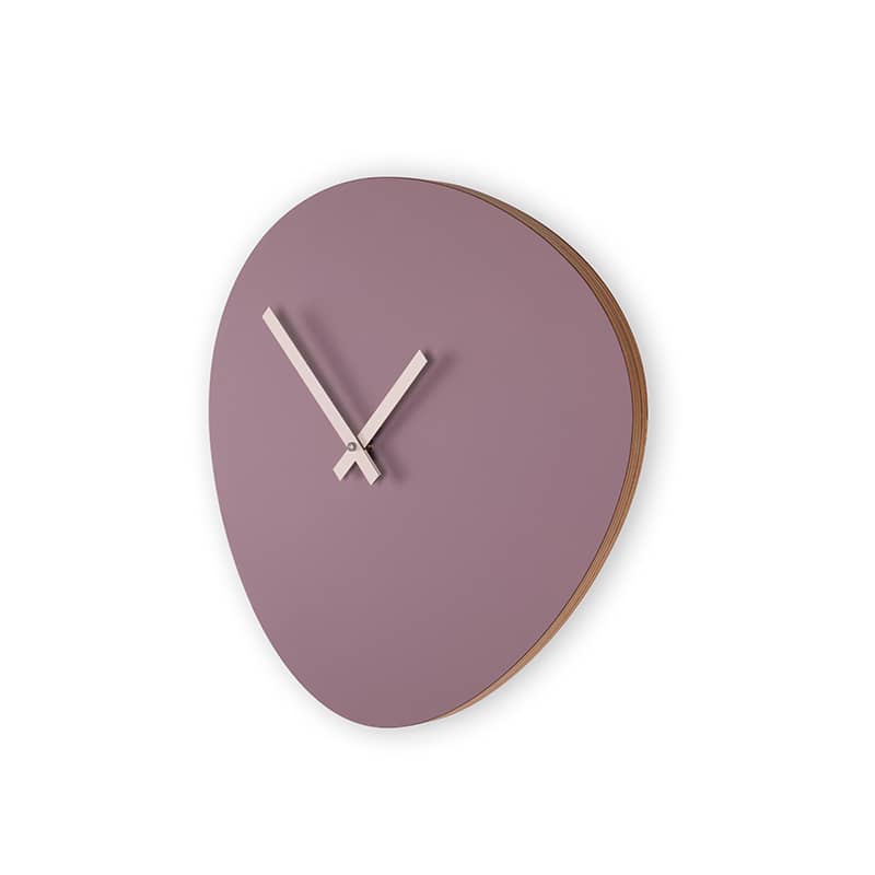 Wall clock pebble - Lavender grey/off white