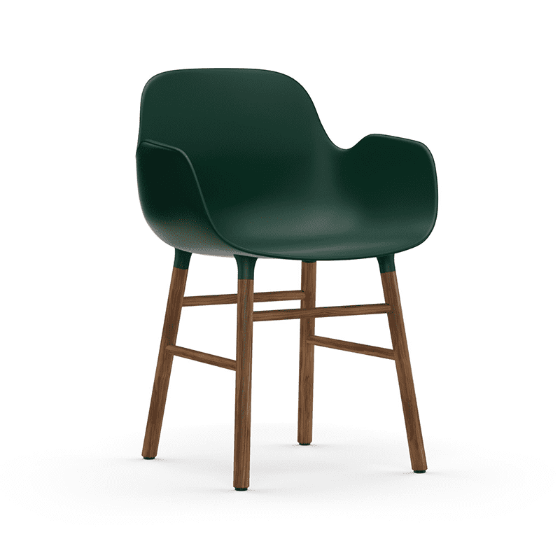 Form Armchair Green/Walnut