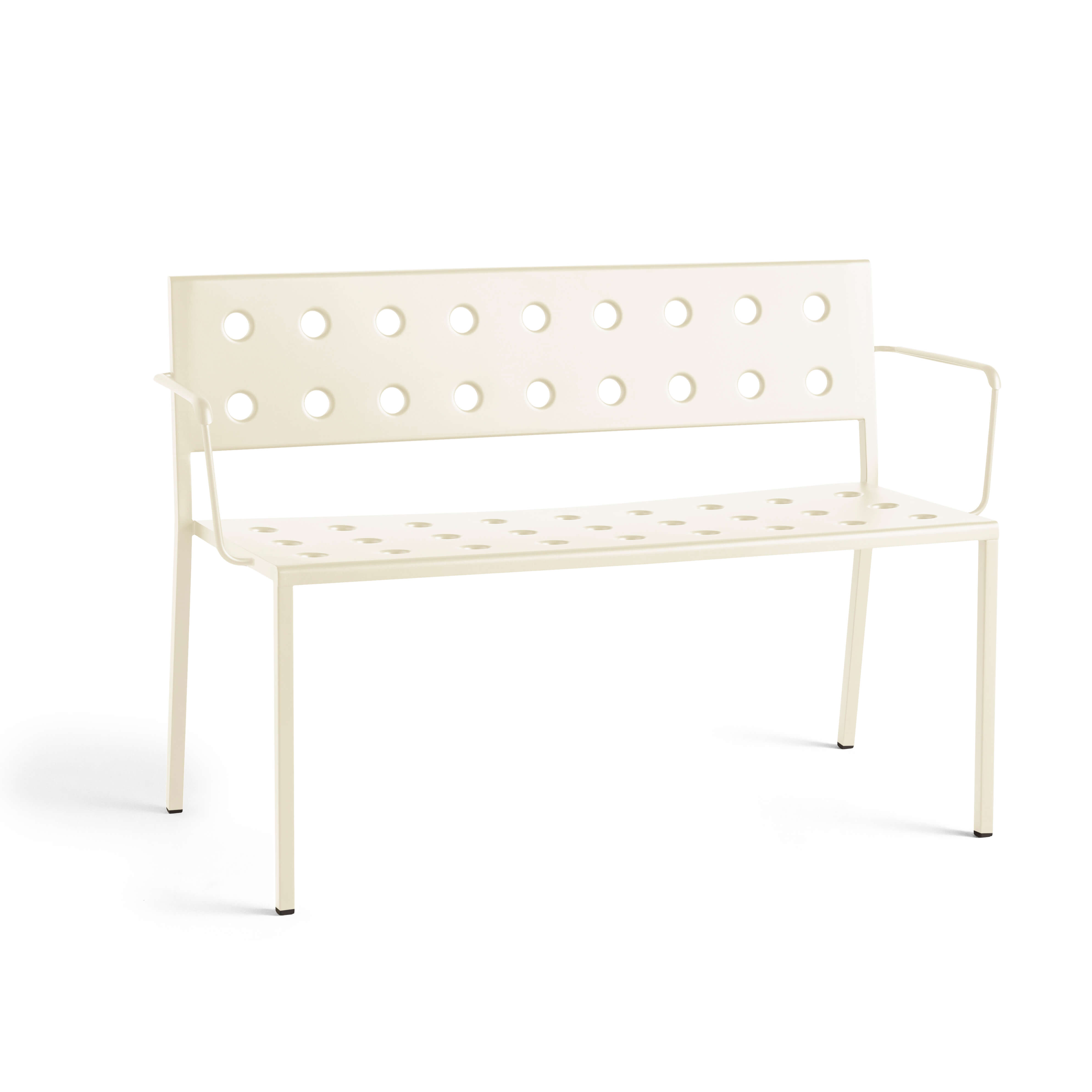 Balcony dining bench with arm - Chalk beige