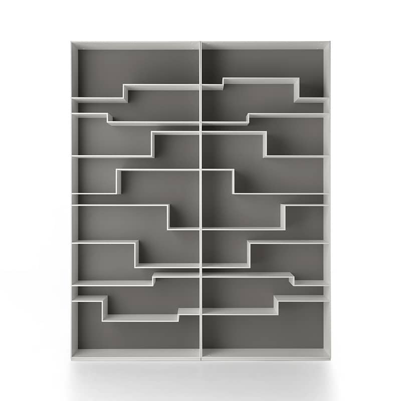 Melody boekenkast - White X042 / Medium grey X093