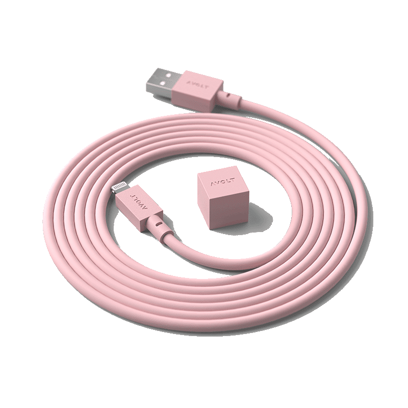 Cable 1 (USB A to lightning) - Old Pink
