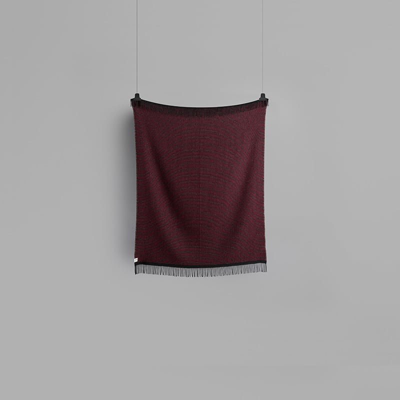 Lofoten large throw - Hurgundy/mint