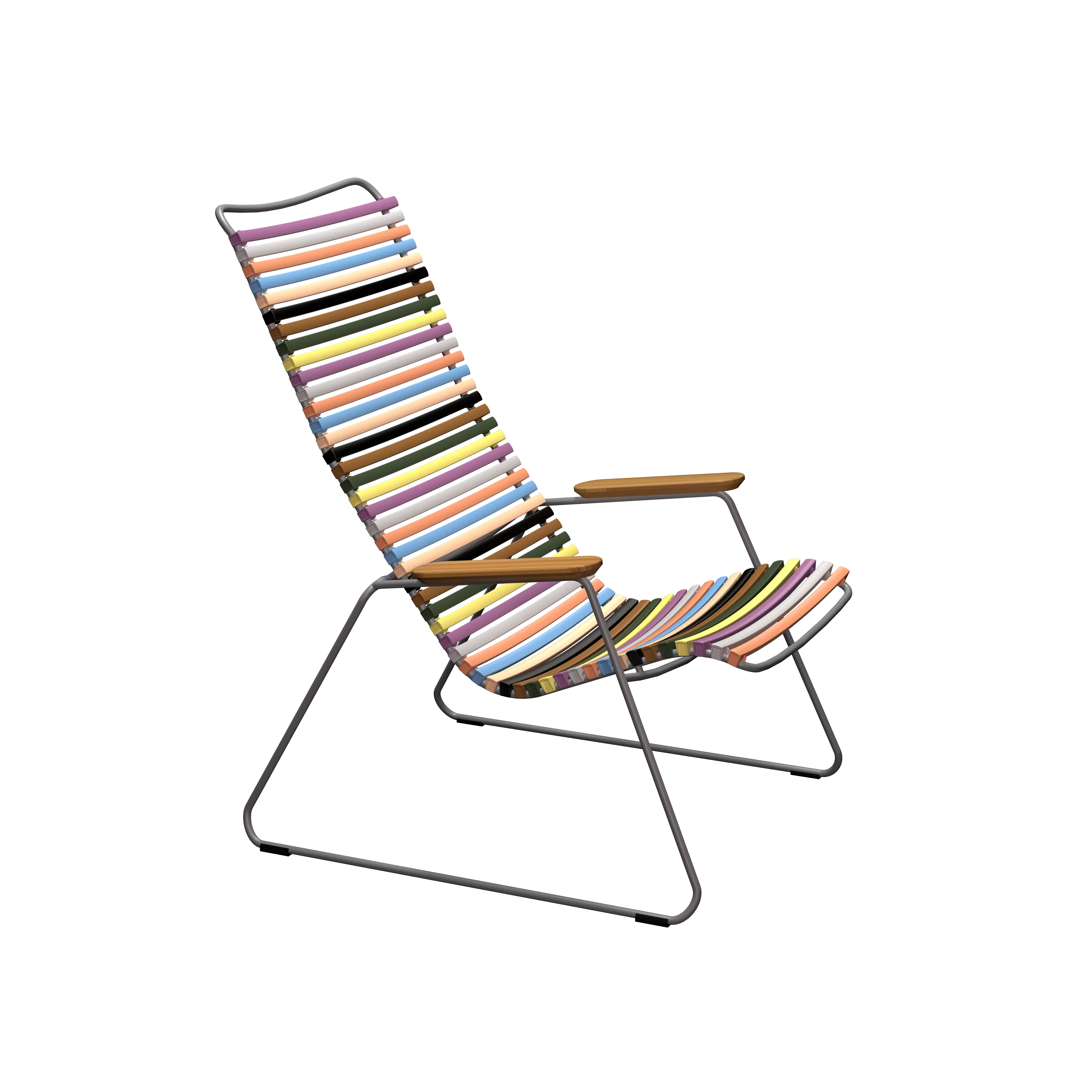 Click lounge chair - Multi color 1, bamboo armrests