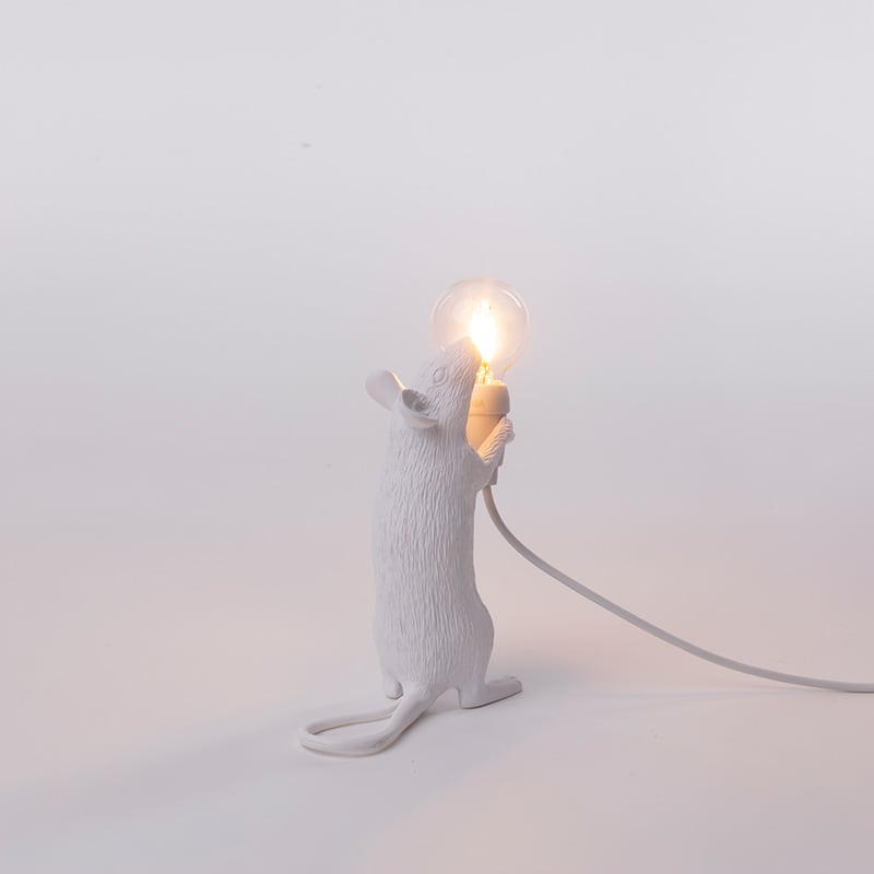 Mouse standing USB tafellamp - White