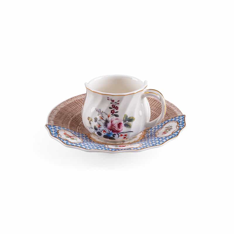 Coffee cup with saucer in porcelain hybrid - Djenne