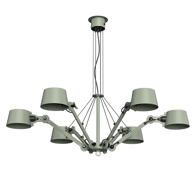 Bolt chandelier hanglamp 6 arm - Flux green