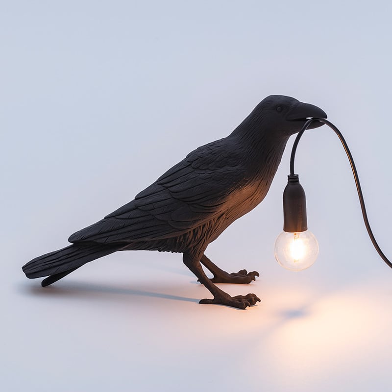 Bird tafellamp waiting outdoor - Black