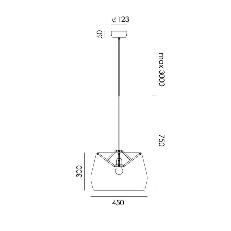 Atlas d450 hanglamp glass - Neutral grey