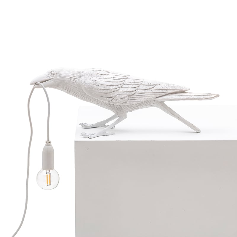 Bird tafellamp playing - White