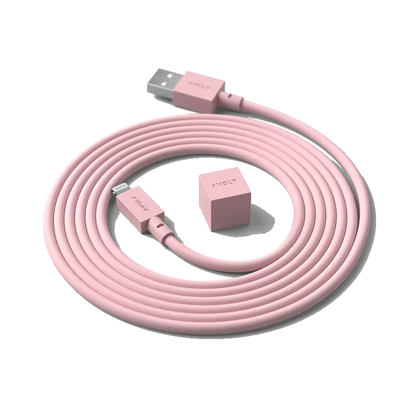 Cable 1 (USB A to lightning) - Old Pink