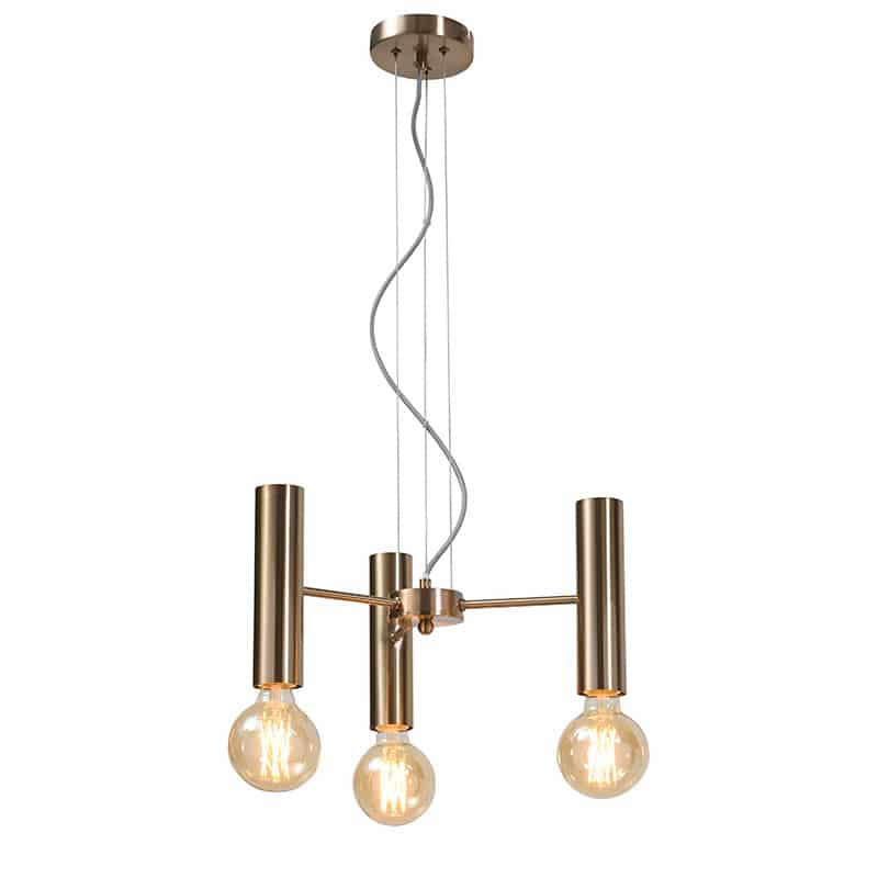Kroonluchter ijzer Cannes 3-arm dia39x20 cm - Goud