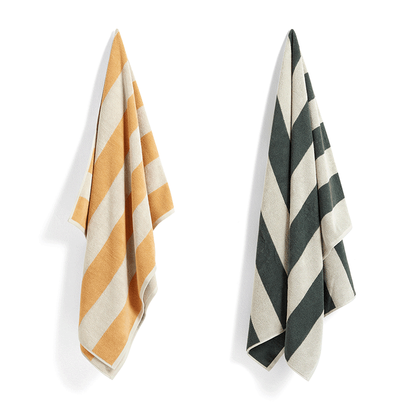 Frotte Stripe bath sheet - Warm yellow
