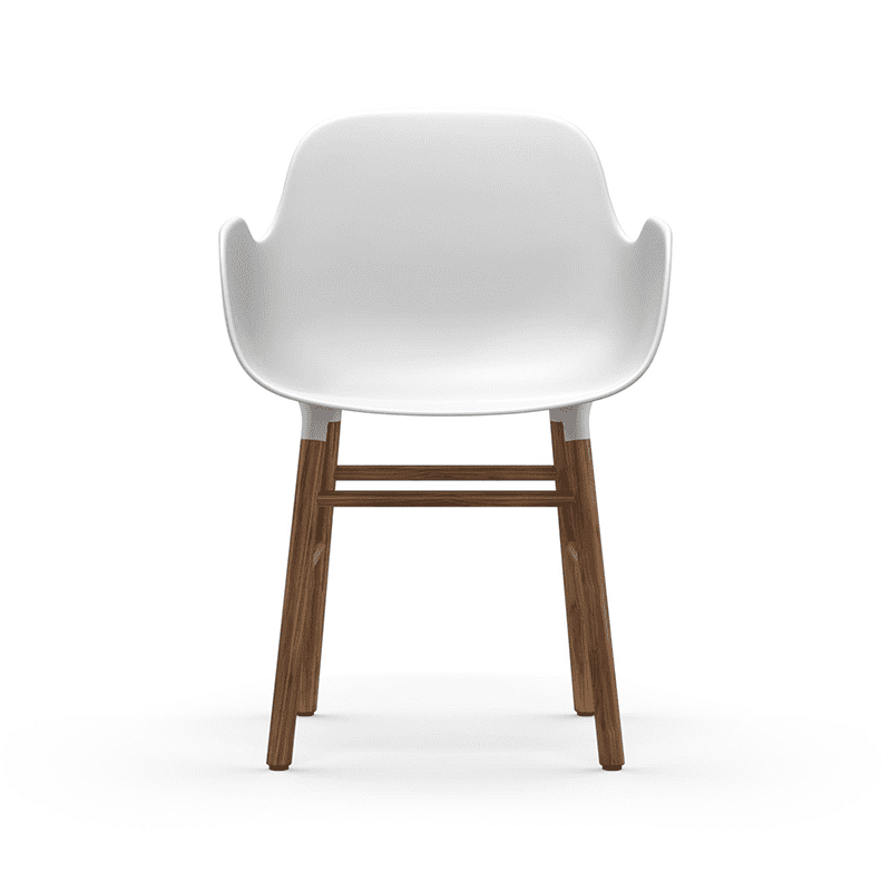 Form Armchair White/Walnut