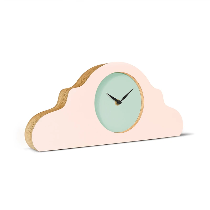 Mantel clock - Peach pastel/gale green/deep black