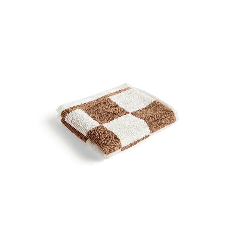 Check wash cloth - Cappuccino