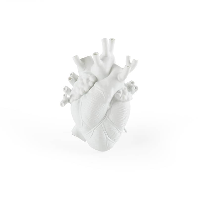 Love in bloom porcelain heart vase - White Love in bloom porcelain heart vase - White