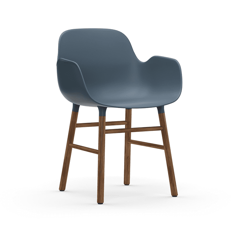 Form Armchair Blue/Walnut