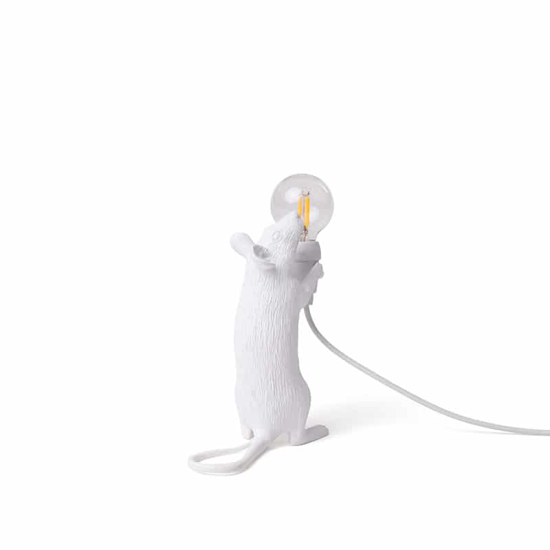 Mouse standing USB tafellamp - White