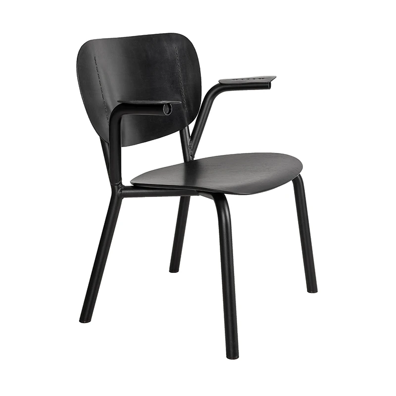Emil Rosi chair with armrest - Black/black, black oak veneer