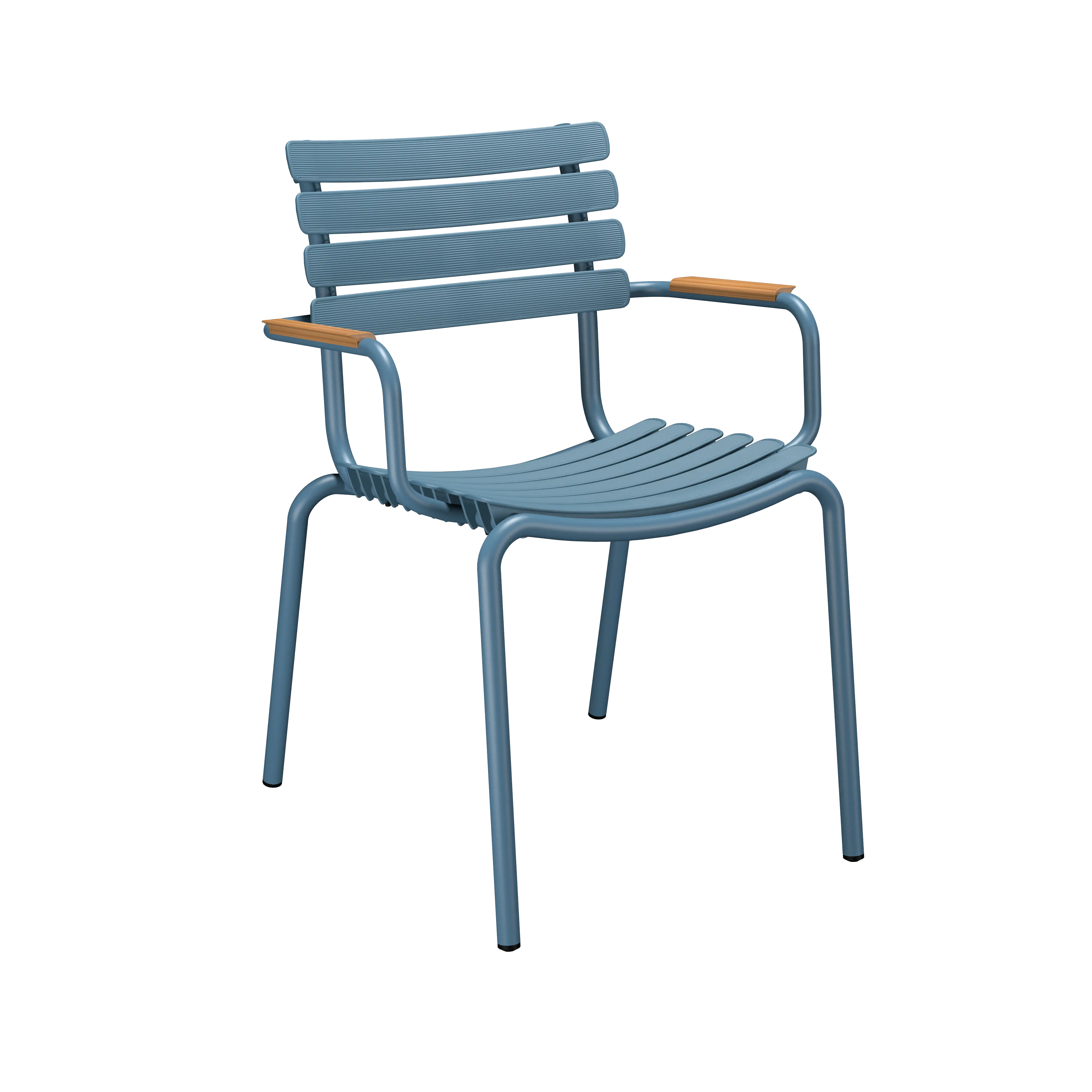 Reclips dining chair - Sky blue, bamboo armrests