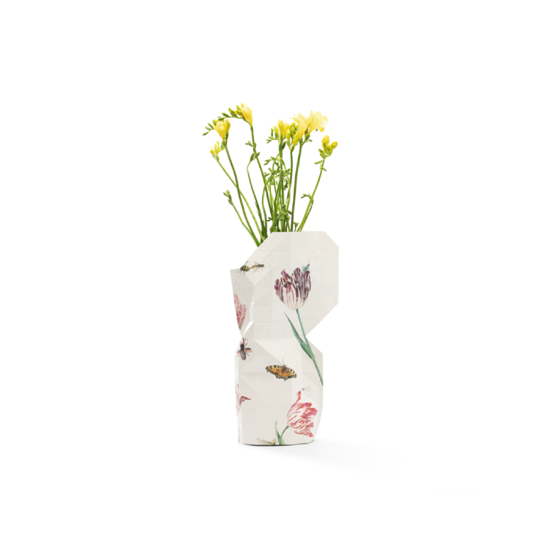 Paper Vase Cover Small - Vintage Tulips