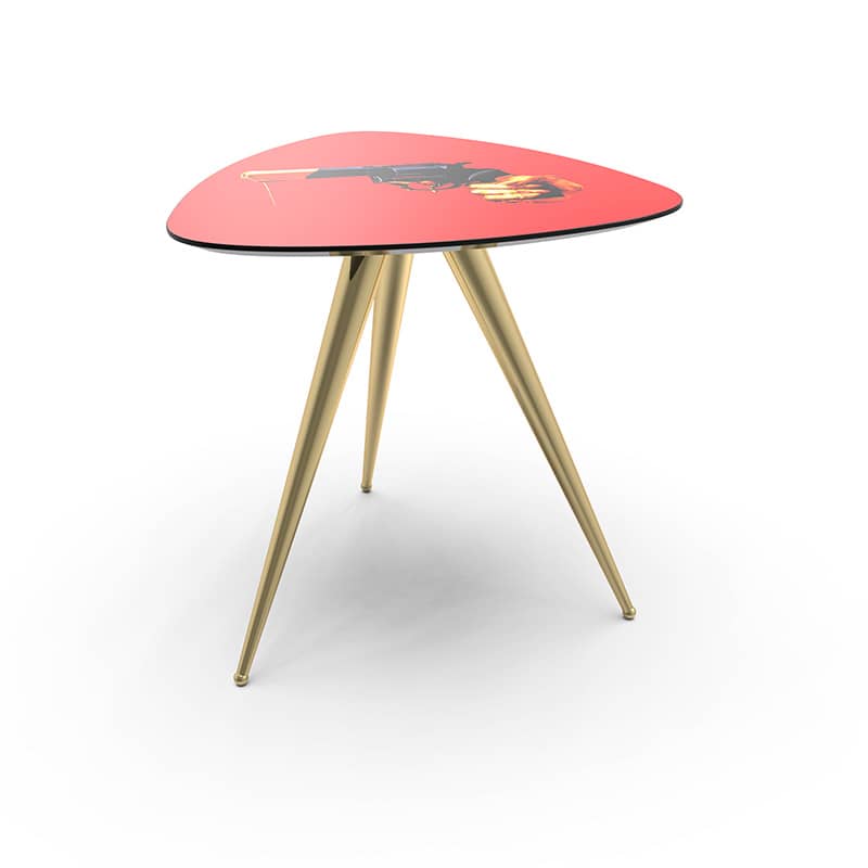 Toiletpaper wooden table with metal legs - Revolver