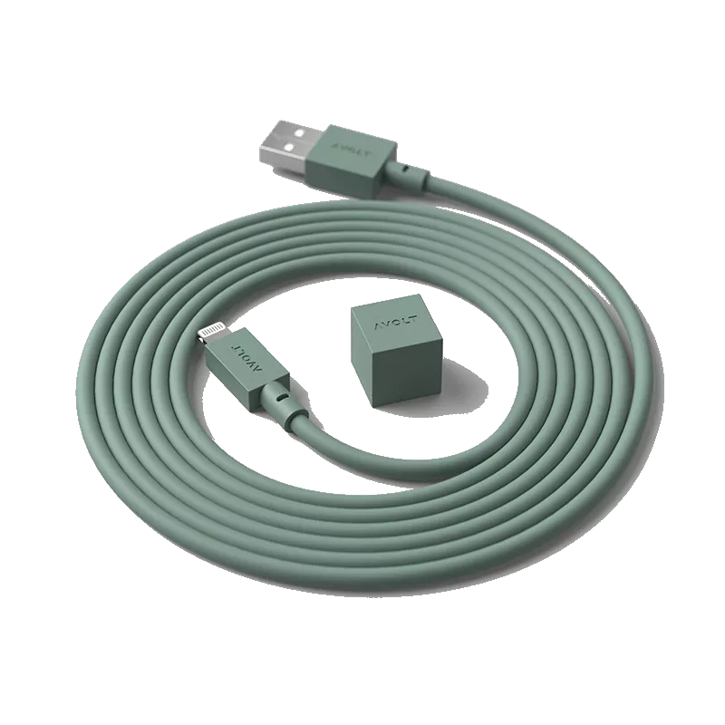 Cable 1 (USB A to lightning) - Oak Green