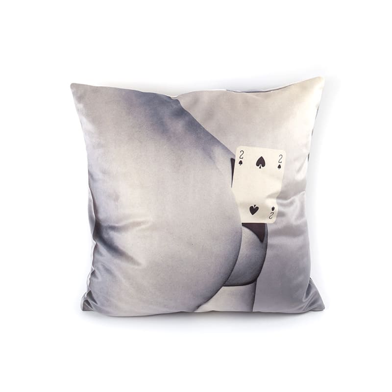 Toiletpaper cushion with plume padding - Two of spade