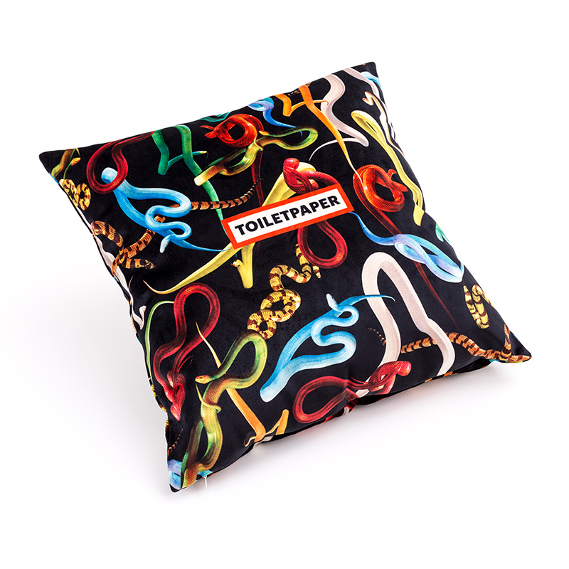 Toiletpaper cushion with plume padding - Snakes