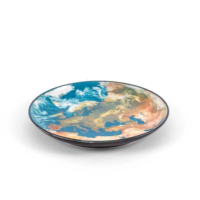 Cosmic diner porcelain plate - Earth europe