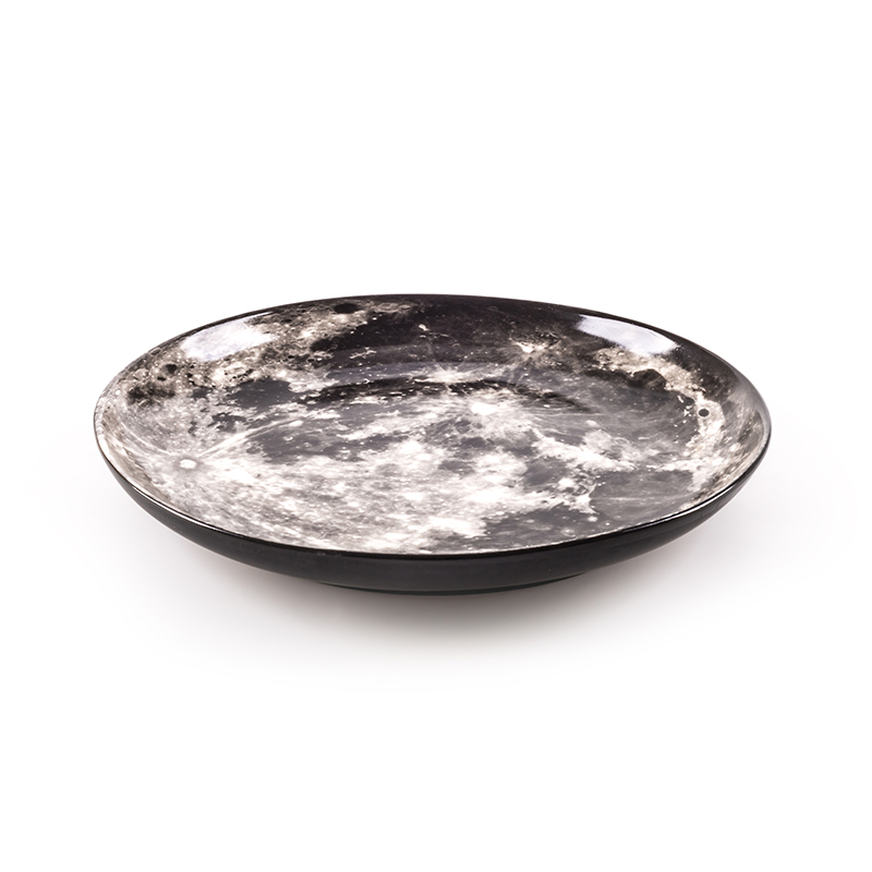 Cosmic diner porcelain plate - Moon