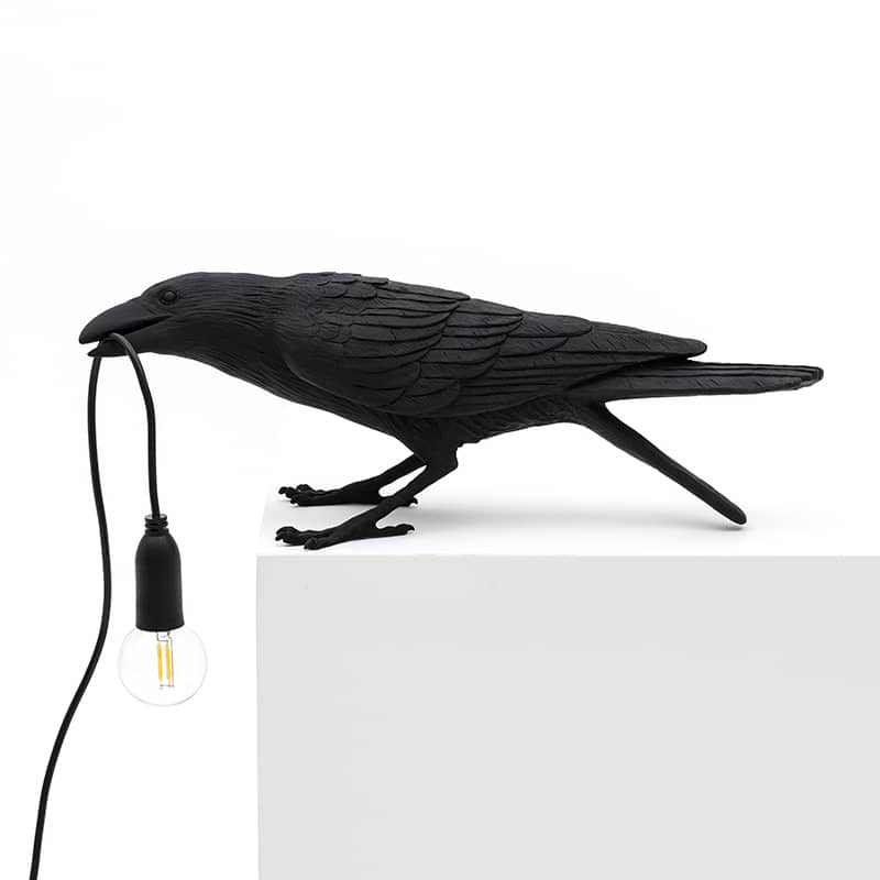 Bird tafellamp playing outdoor - Black