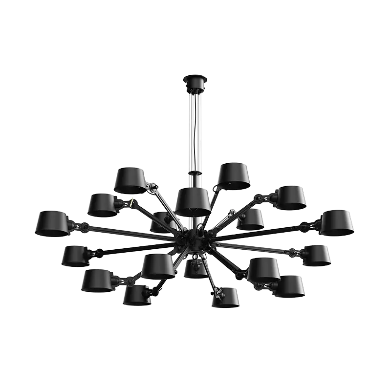 Bolt chandelier hanglamp 18 arms - Smokey black