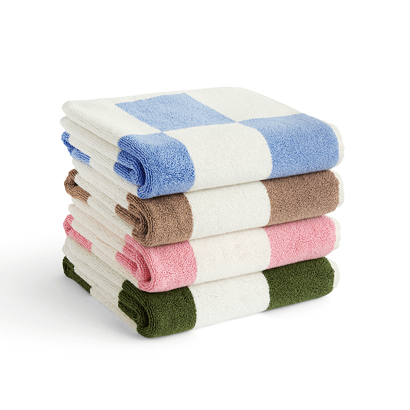 Check bath mat - Sky blue