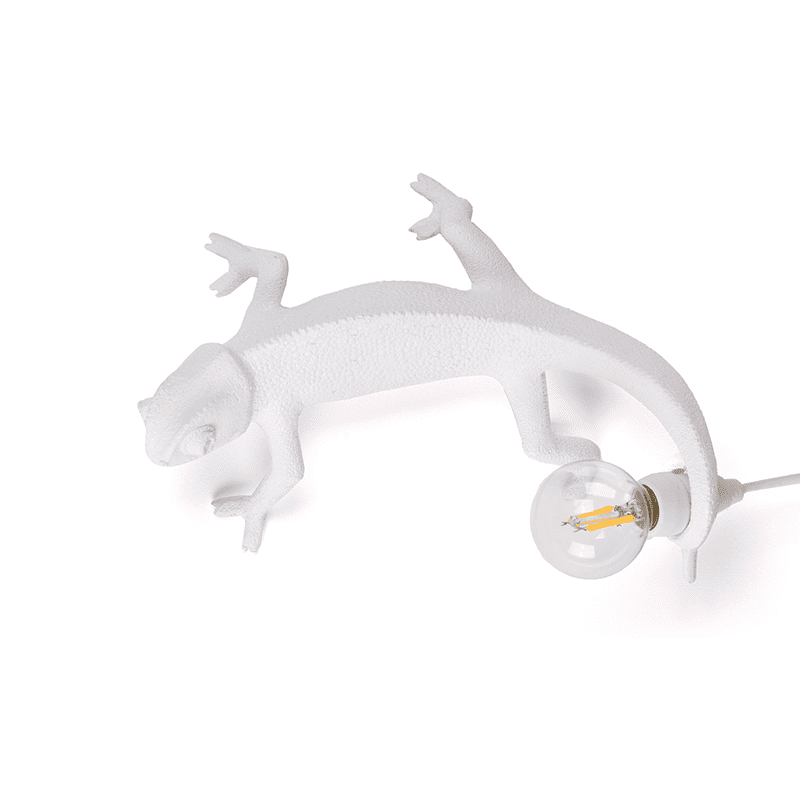 Chameleon lamp left going up USB - White